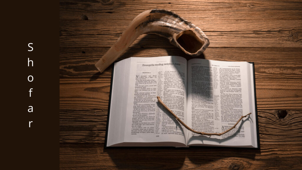 Shofar ebraico su sfondo neutro, simbolo del Giubileo e della chiamata alla liberazione spirituale